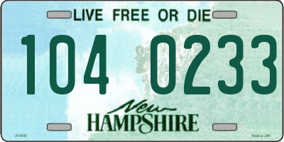 NH license plate 1040233
