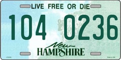 NH license plate 1040236