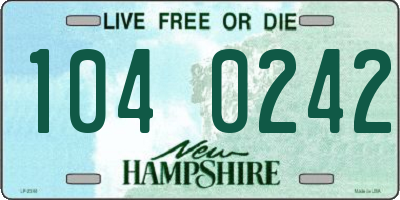 NH license plate 1040242