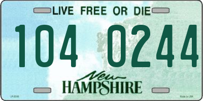 NH license plate 1040244