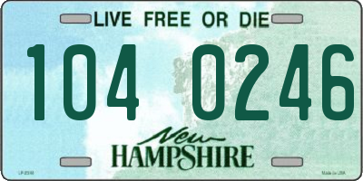 NH license plate 1040246