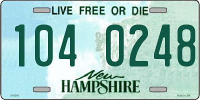 NH license plate 1040248