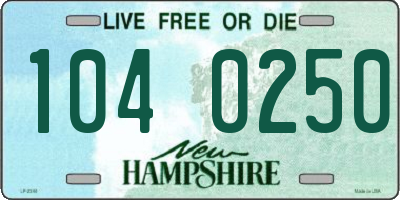 NH license plate 1040250