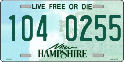 NH license plate 1040255