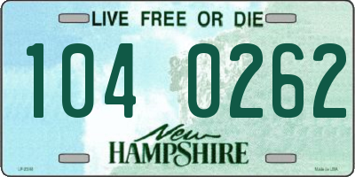 NH license plate 1040262