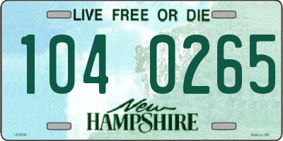 NH license plate 1040265