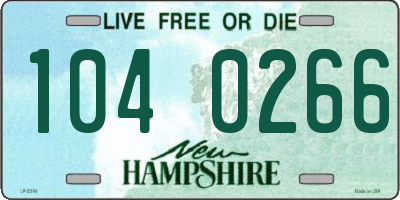 NH license plate 1040266