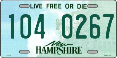 NH license plate 1040267
