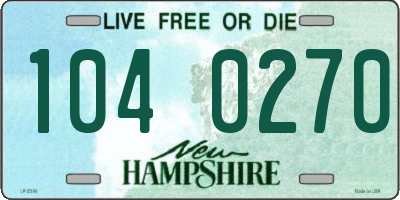 NH license plate 1040270