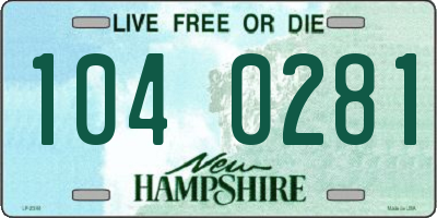 NH license plate 1040281