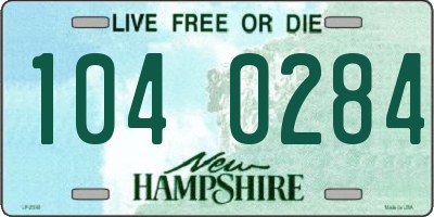 NH license plate 1040284