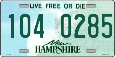 NH license plate 1040285