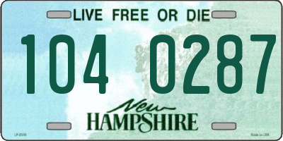 NH license plate 1040287