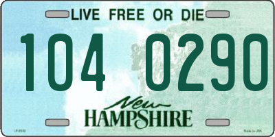 NH license plate 1040290