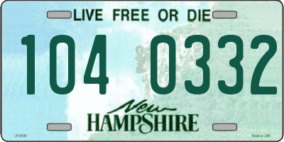NH license plate 1040332