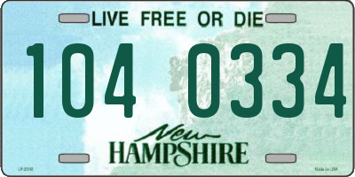 NH license plate 1040334