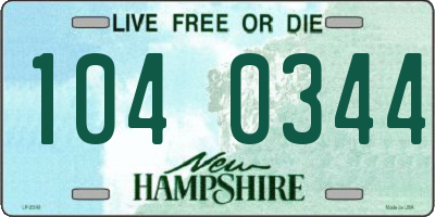 NH license plate 1040344