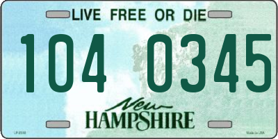 NH license plate 1040345