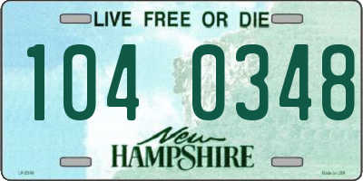 NH license plate 1040348