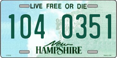 NH license plate 1040351