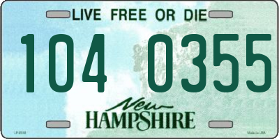 NH license plate 1040355