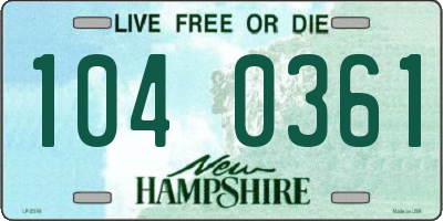 NH license plate 1040361