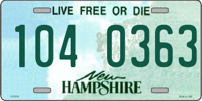 NH license plate 1040363