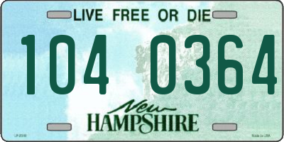 NH license plate 1040364