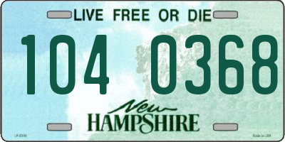 NH license plate 1040368
