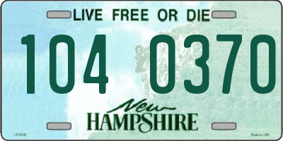 NH license plate 1040370