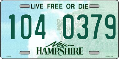NH license plate 1040379