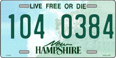 NH license plate 1040384