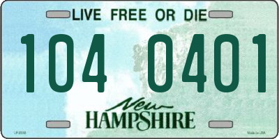 NH license plate 1040401