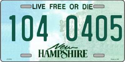 NH license plate 1040405