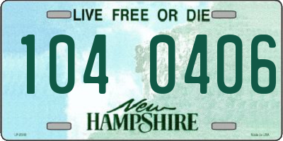 NH license plate 1040406