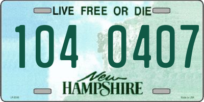 NH license plate 1040407
