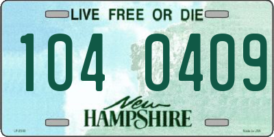 NH license plate 1040409