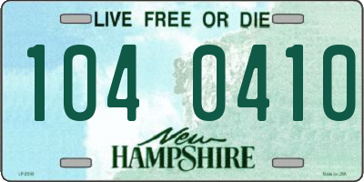 NH license plate 1040410