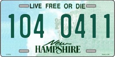 NH license plate 1040411