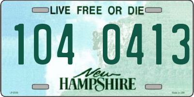 NH license plate 1040413