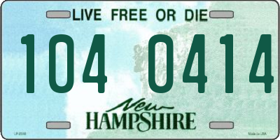 NH license plate 1040414