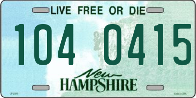 NH license plate 1040415