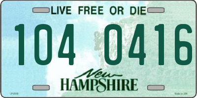 NH license plate 1040416
