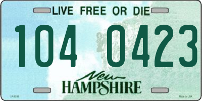 NH license plate 1040423