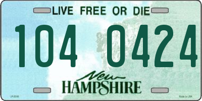 NH license plate 1040424