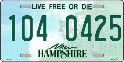 NH license plate 1040425