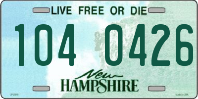NH license plate 1040426