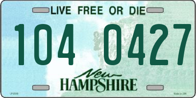 NH license plate 1040427