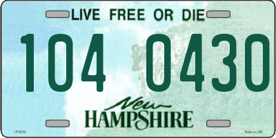 NH license plate 1040430