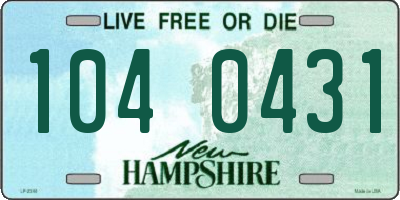 NH license plate 1040431